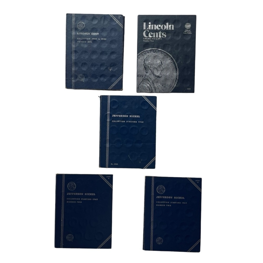 Lot Of 5 Blue Whitman Coin Collector Books Empty 9030 9009 9004 9039